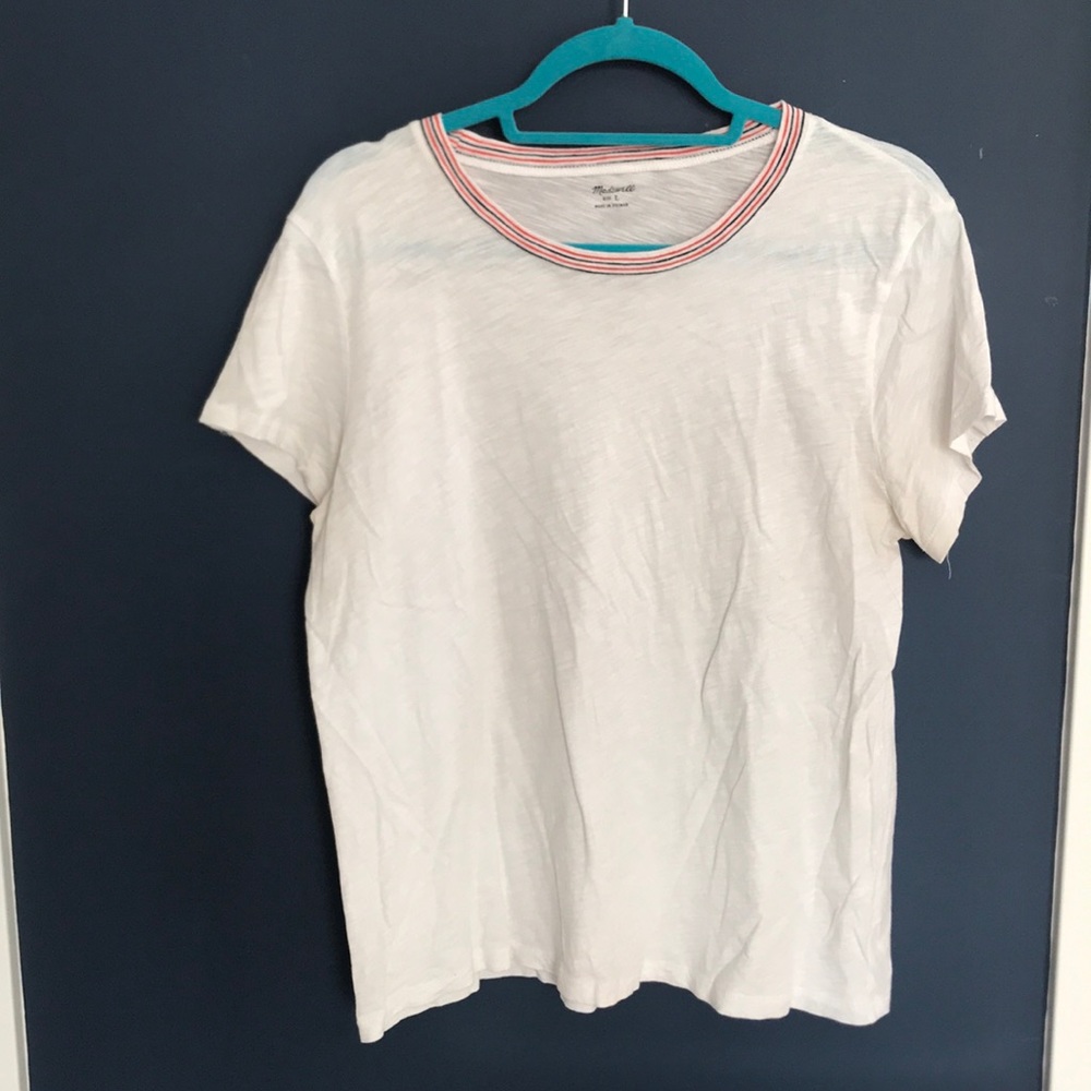 Madewell Whisper Cotton Stripped Rib-Crewneck Tee